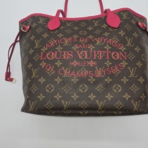 Louis Vuitton Brown and Pink Monogram Tote Bag